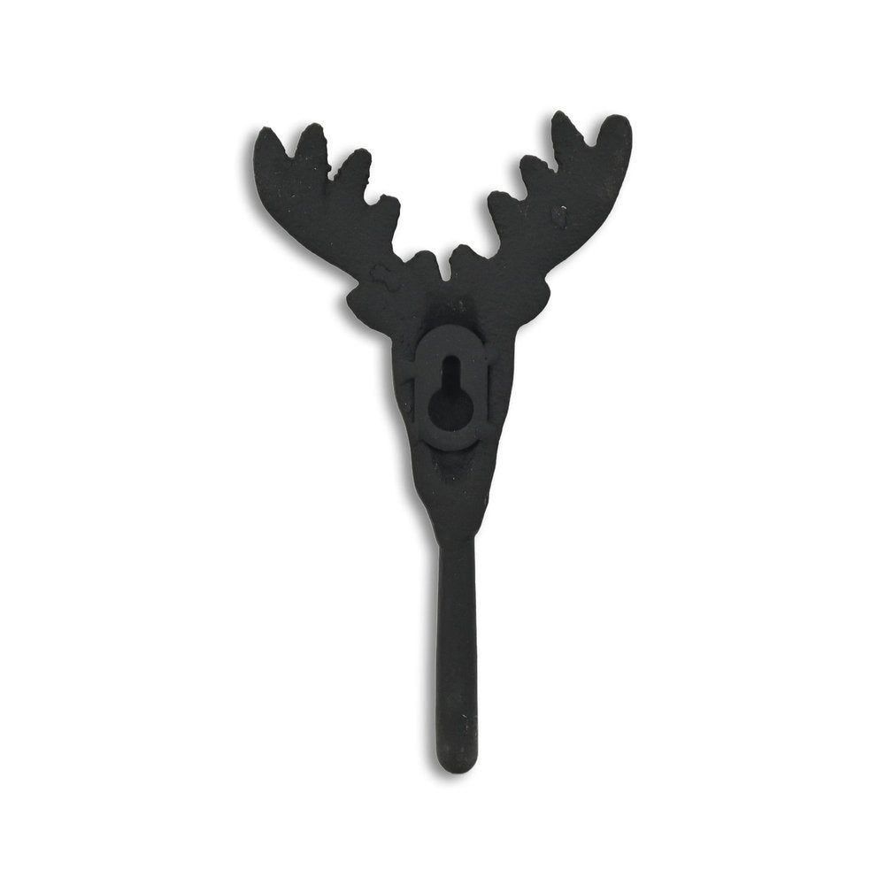 3" Black Cast Iron Deer Stag Wall Hook HomeRoots