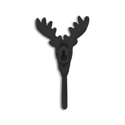3" Black Cast Iron Deer Stag Wall Hook HomeRoots
