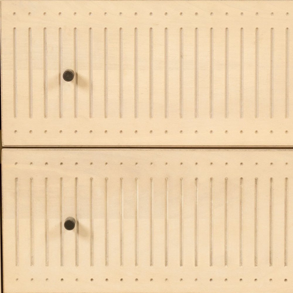 28" Natural Solid Wood Distressed Carved Geometric Two Drawer Nightstand HomeRoots