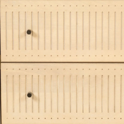 28" Natural Solid Wood Distressed Carved Geometric Two Drawer Nightstand HomeRoots