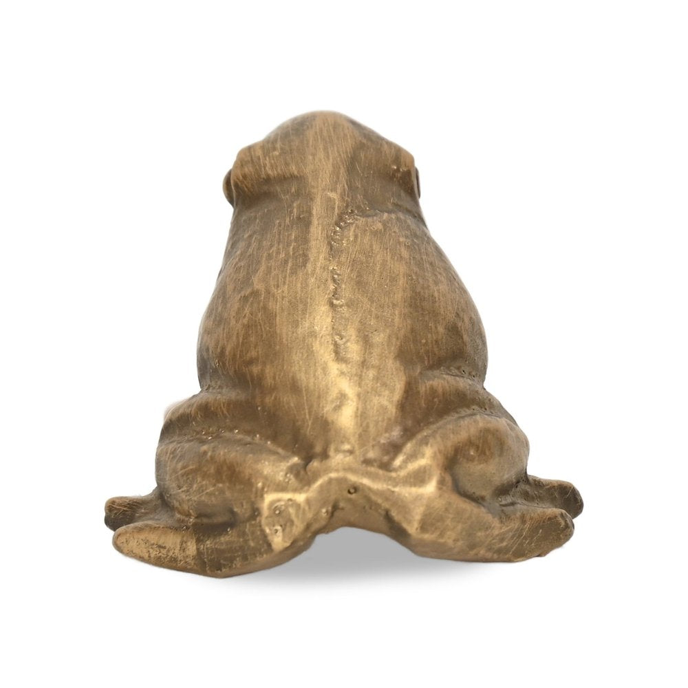 3" Antiqued Gold Cast Iron Frog Figurine HomeRoots