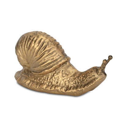 3" Antiqued Gold Cast Iron Snail Figurine HomeRoots
