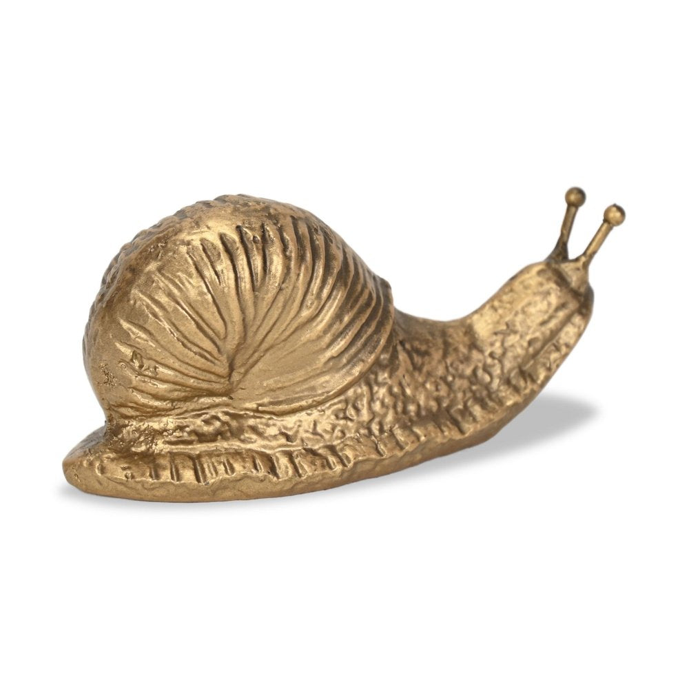 3" Antiqued Gold Cast Iron Snail Figurine HomeRoots