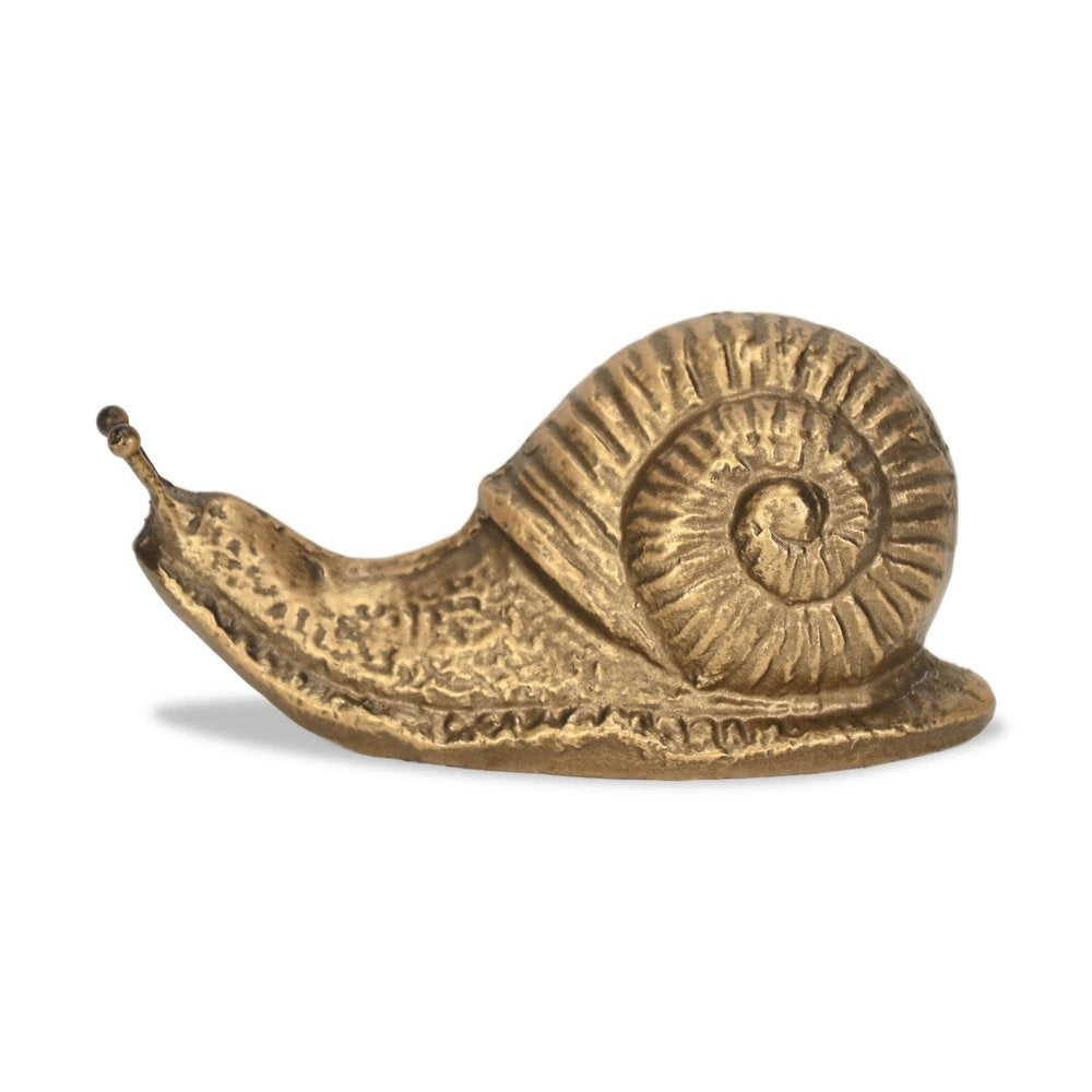 3" Antiqued Gold Cast Iron Snail Figurine HomeRoots
