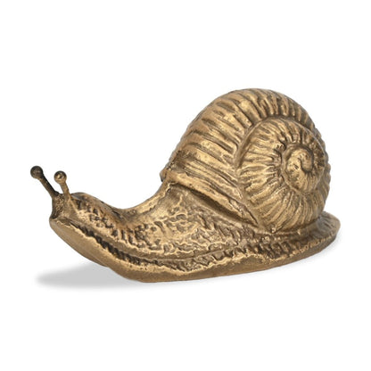 3" Antiqued Gold Cast Iron Snail Figurine HomeRoots
