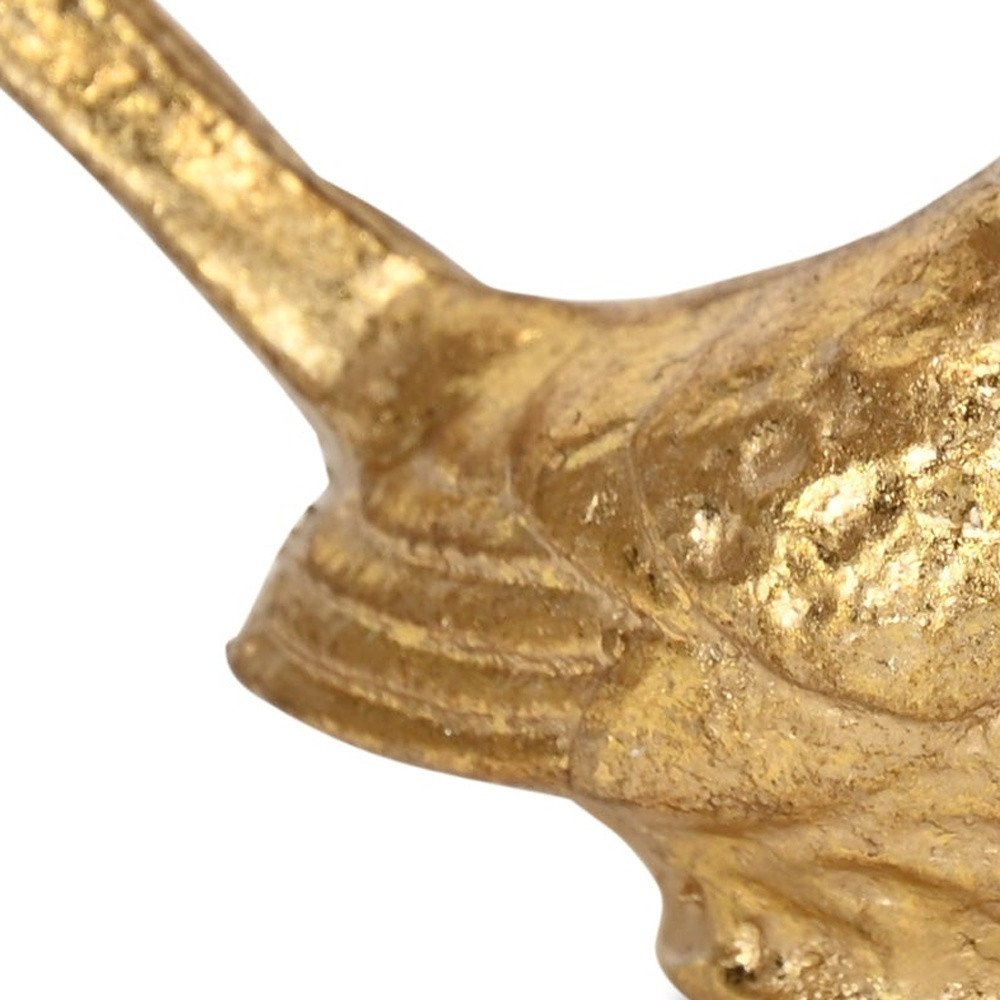 5" Gold Cast Iron Bird Figurine HomeRoots