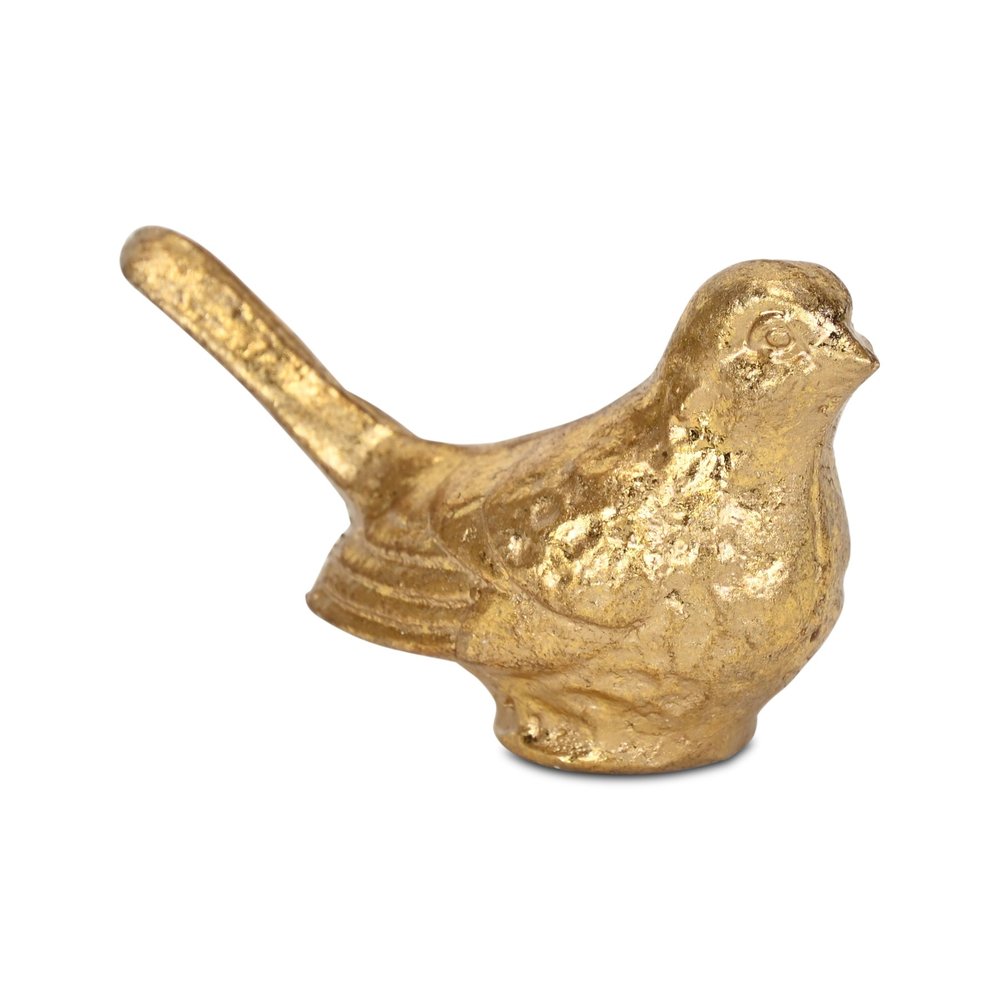 5" Gold Cast Iron Bird Figurine HomeRoots
