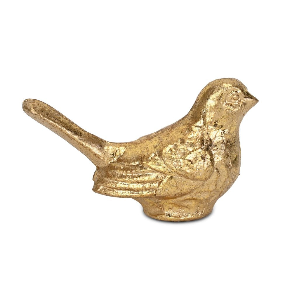 5" Gold Cast Iron Bird Figurine HomeRoots