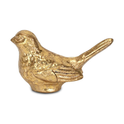 5" Gold Cast Iron Bird Figurine HomeRoots