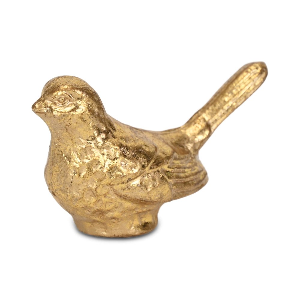 5" Gold Cast Iron Bird Figurine HomeRoots