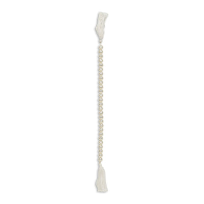 24" White Pearl Beads Decorative Tassel HomeRoots