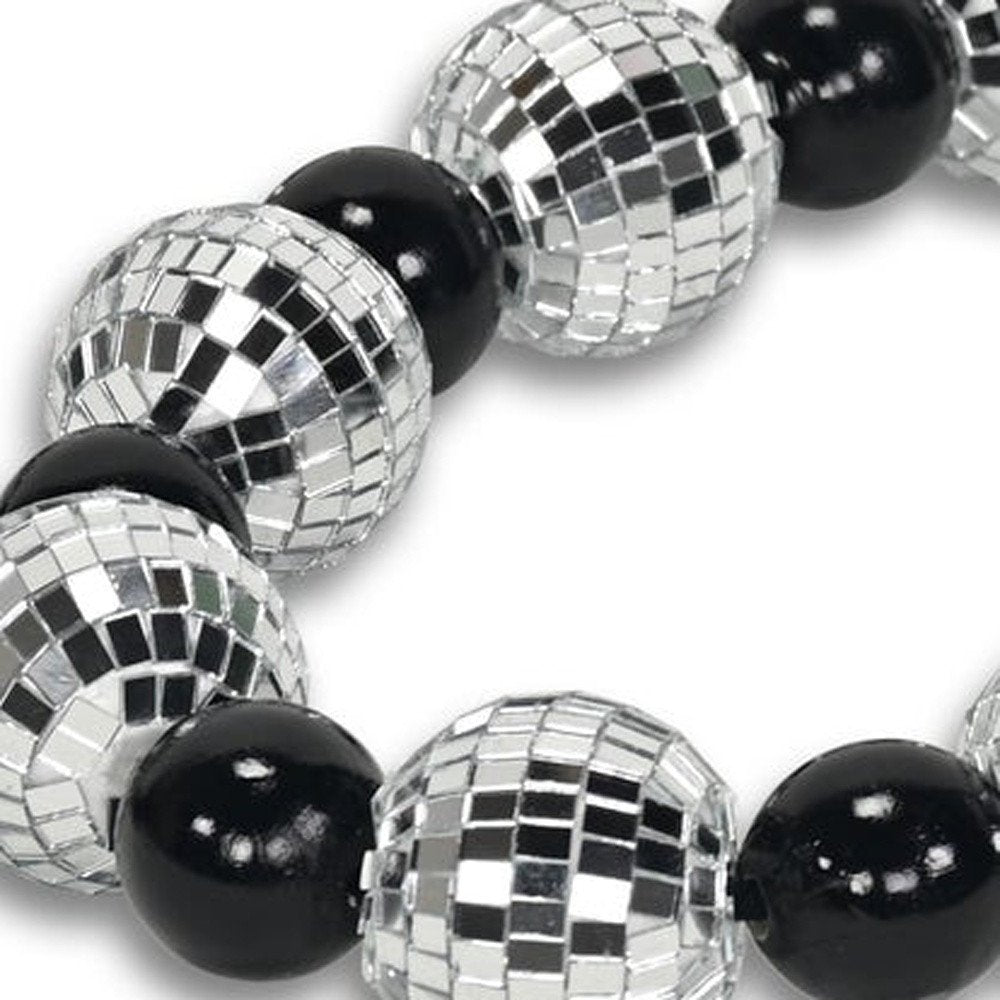 48" Black And Silver Bling Bling Beads Decorative Tassel HomeRoots