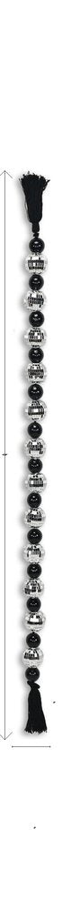 48" Black And Silver Bling Bling Beads Decorative Tassel HomeRoots