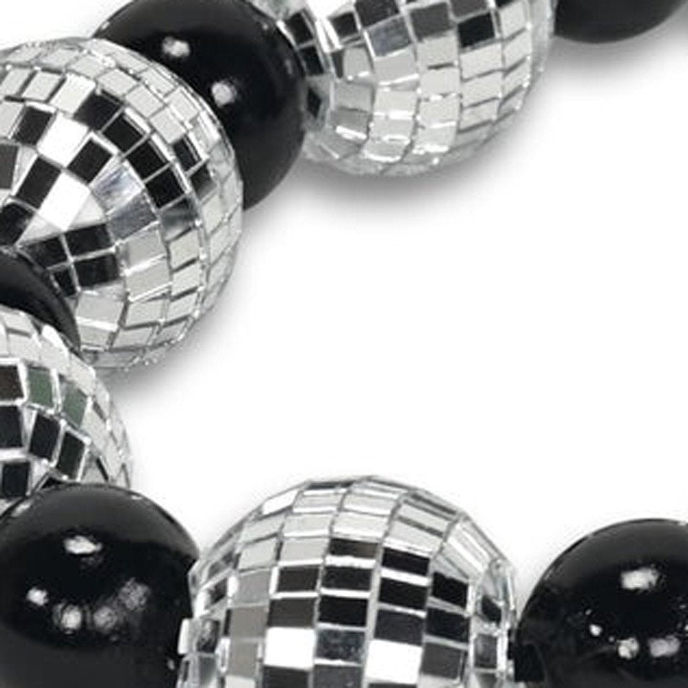 48" Black And Silver Bling Bling Beads Decorative Tassel HomeRoots