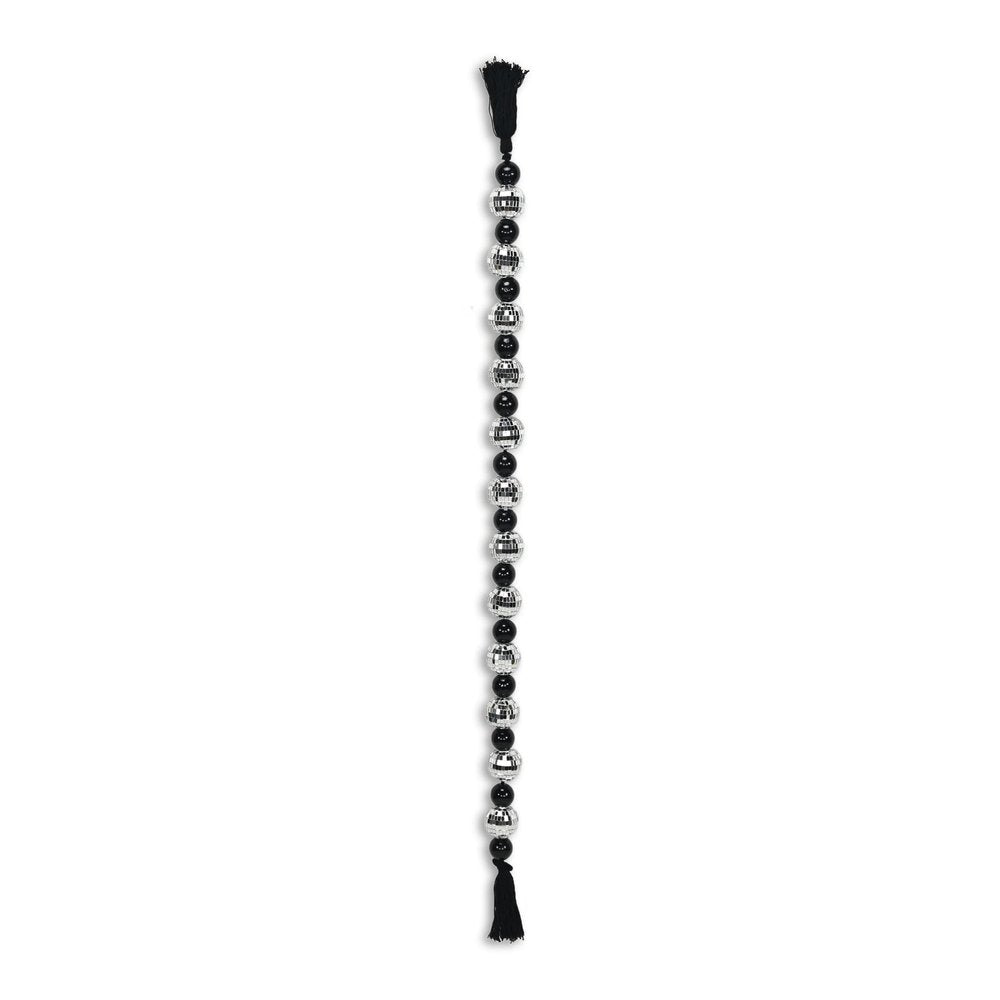 48" Black And Silver Bling Bling Beads Decorative Tassel HomeRoots