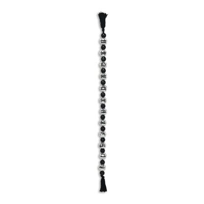 48" Black And Silver Bling Bling Beads Decorative Tassel HomeRoots