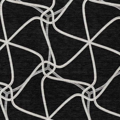 3' X 5' Black And Ivory Geometric Washable Indoor Outdoor Area Rug HomeRoots