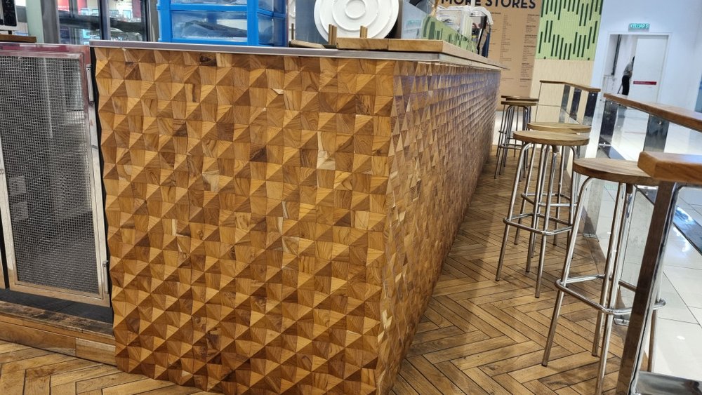 Brown 3D Embossed Diamond Teak Reclaimed Wood Decorative Wall Panels HomeRoots