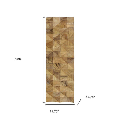 Brown 3D Embossed Diamond Teak Reclaimed Wood Decorative Wall Panels
