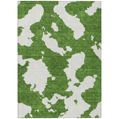 3' X 5' Green And Ivory Abstract Washable Indoor Outdoor Area Rug HomeRoots