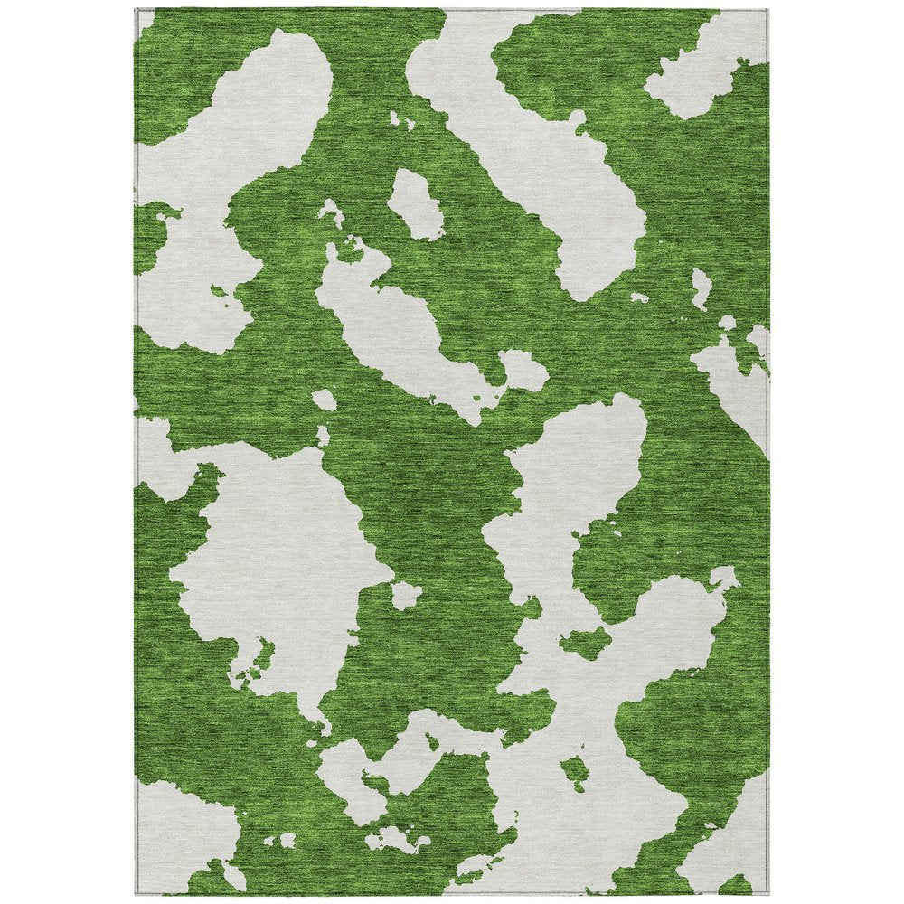 3' X 5' Green And Ivory Abstract Washable Indoor Outdoor Area Rug HomeRoots