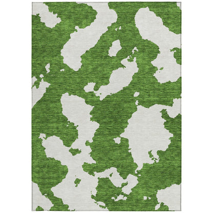 3' X 5' Green And Ivory Abstract Washable Indoor Outdoor Area Rug HomeRoots