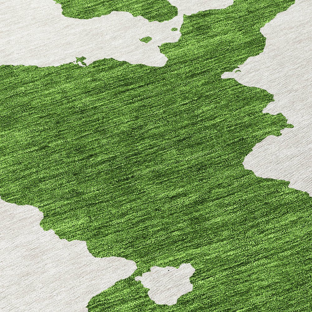 3' X 5' Green And Ivory Abstract Washable Indoor Outdoor Area Rug HomeRoots