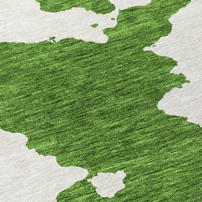 3' X 5' Green And Ivory Abstract Washable Indoor Outdoor Area Rug HomeRoots