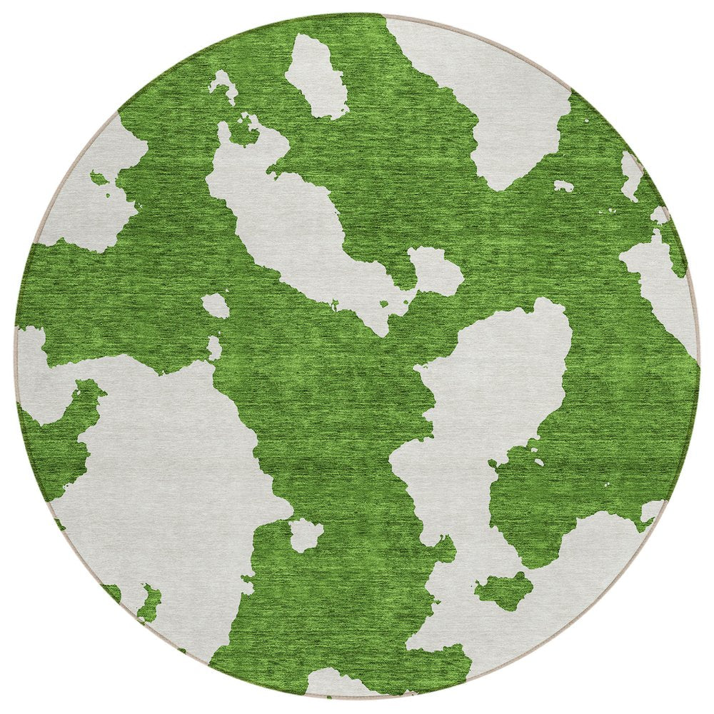 3' X 5' Green And Ivory Abstract Washable Indoor Outdoor Area Rug HomeRoots