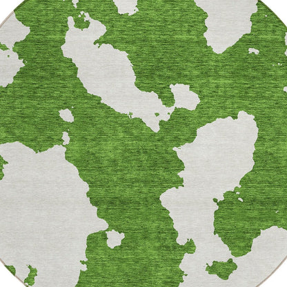 3' X 5' Green And Ivory Abstract Washable Indoor Outdoor Area Rug HomeRoots
