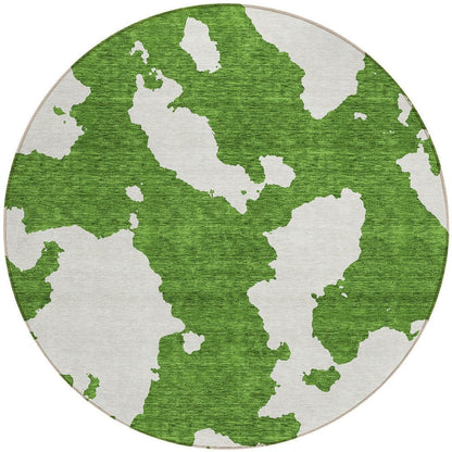3' X 5' Green And Ivory Abstract Washable Indoor Outdoor Area Rug HomeRoots