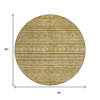 5' X 8' Artichoke Green Gold And Beige Southwestern Washable Indoor Outdoor Area Rug HomeRoots