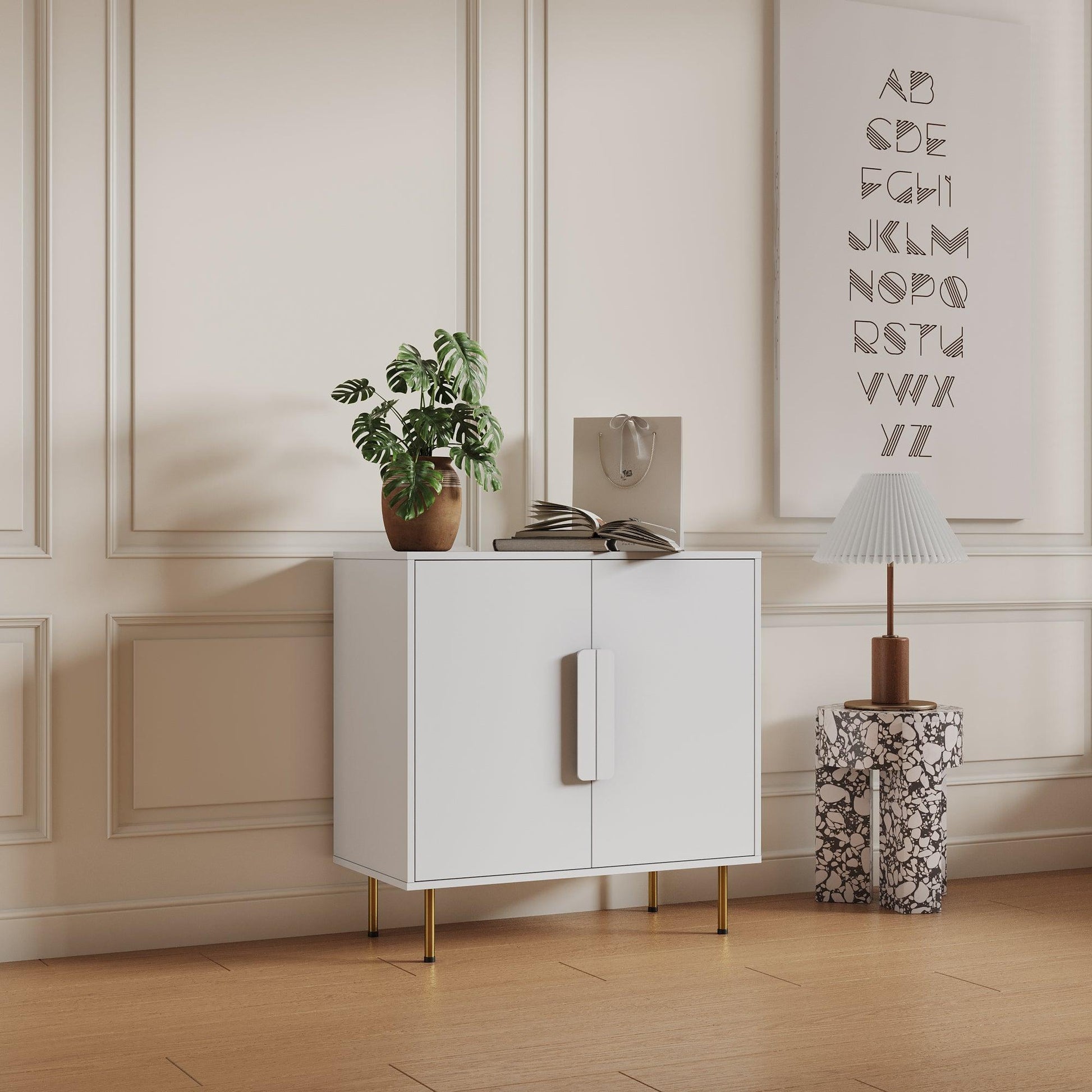 Sideboard Buffet Cabinet with Storage Modern Storage Cabinets White - FurniFindUSA