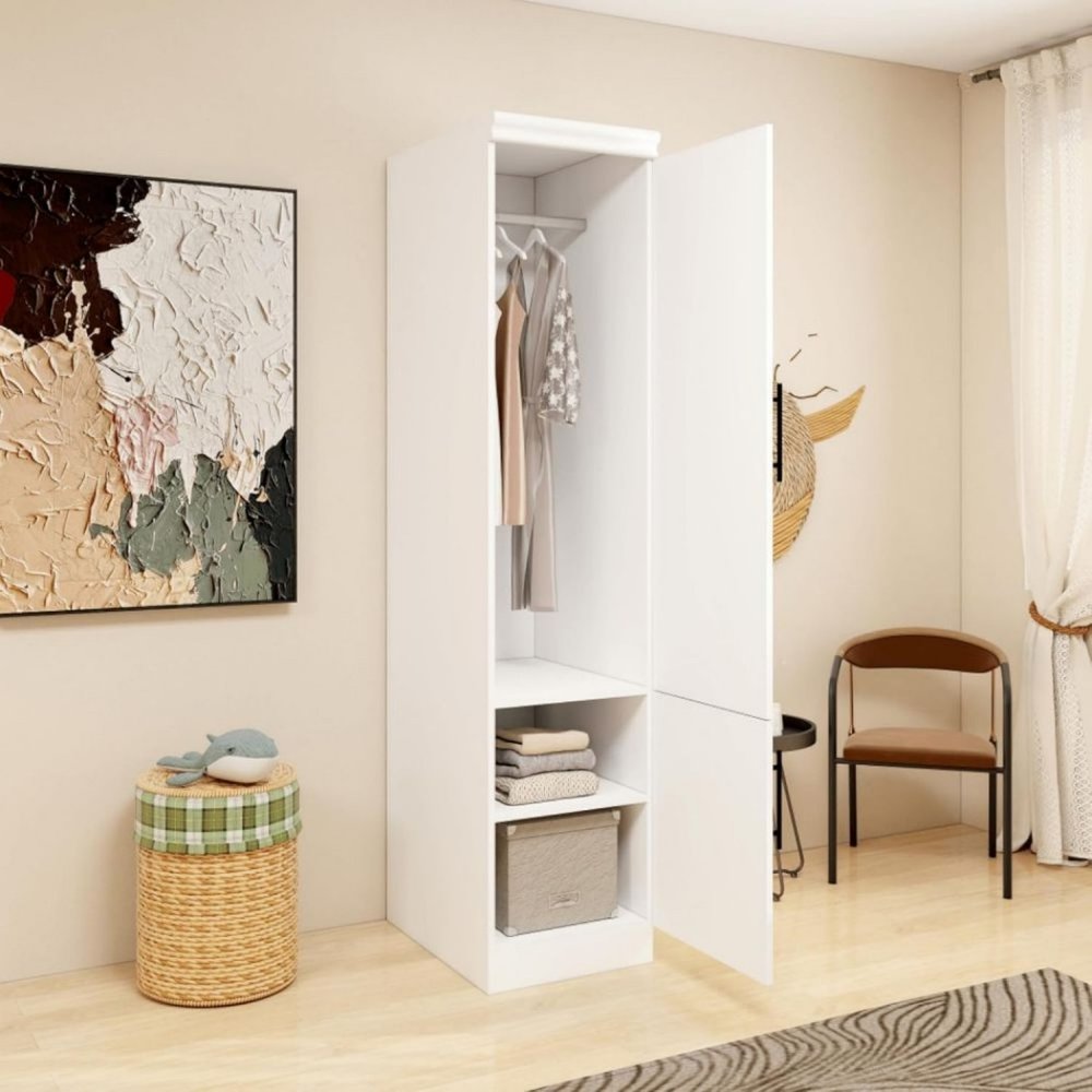 71" White Wood Mirrored Two Door Combo Dresser