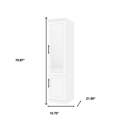 71" White Wood Mirrored Two Door Combo Dresser HomeRoots