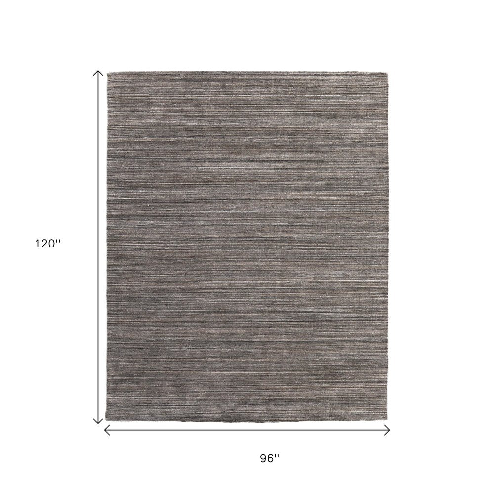 8' X 10' Black Gray And Brown Hand Woven Distressed Area Rug — view 14