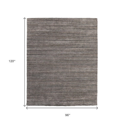 8' X 10' Black Gray And Brown Hand Woven Distressed Area Rug HomeRoots