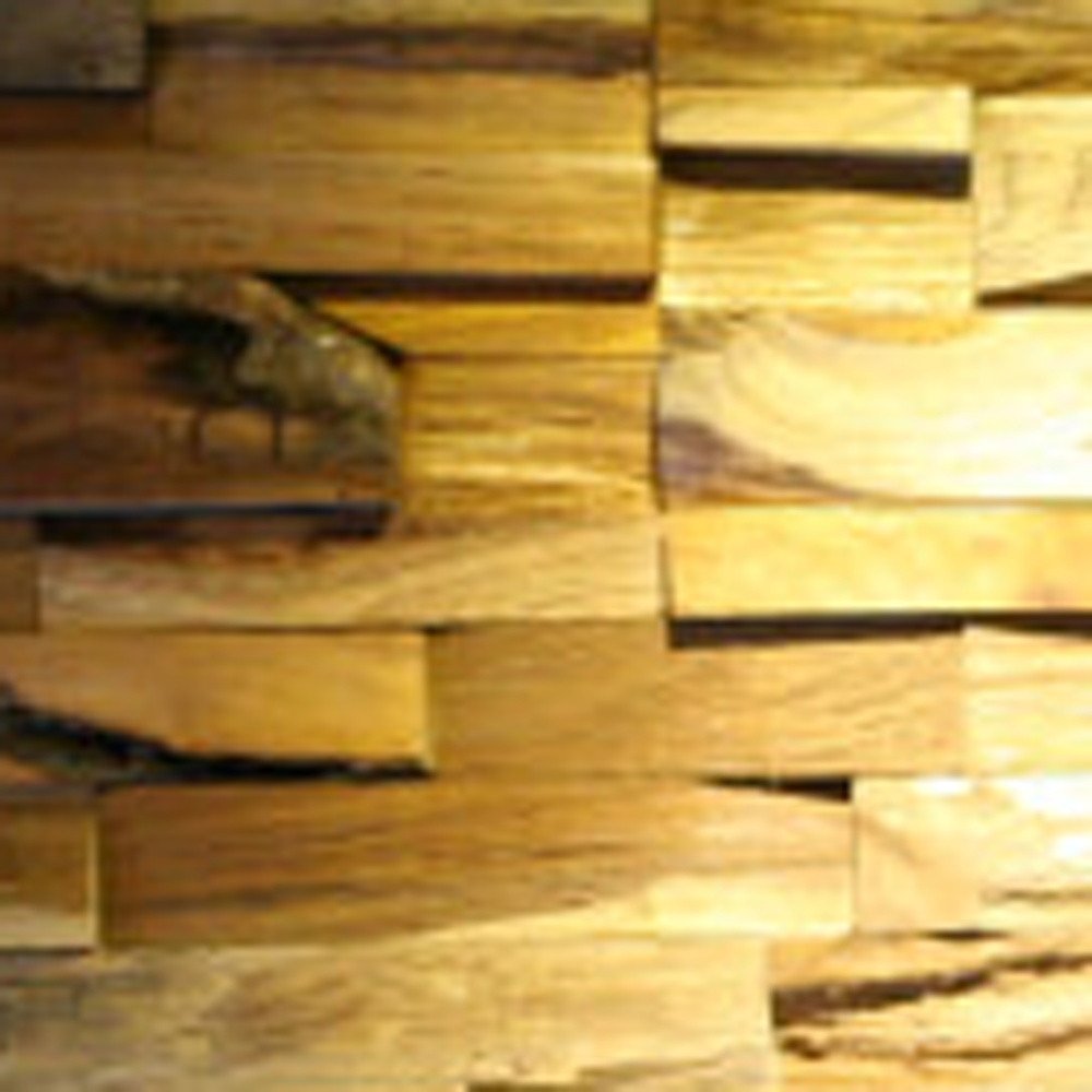 Brown 3D Embossed Abstract Teak Reclaimed Wood Decorative Wall Panels HomeRoots