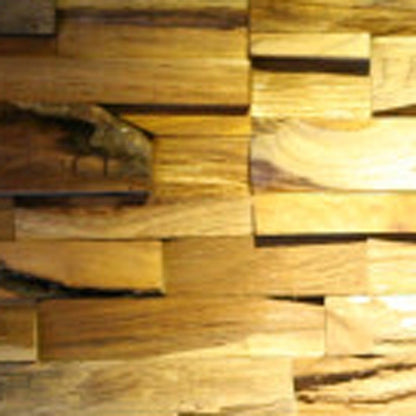 Brown 3D Embossed Abstract Teak Reclaimed Wood Decorative Wall Panels HomeRoots
