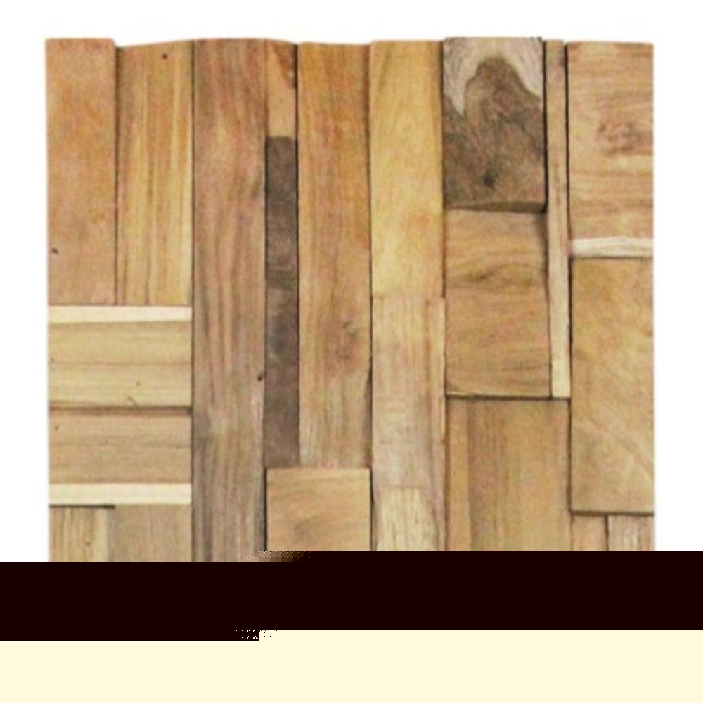 Brown 3D Embossed Abstract Teak Reclaimed Wood Decorative Wall Panels HomeRoots