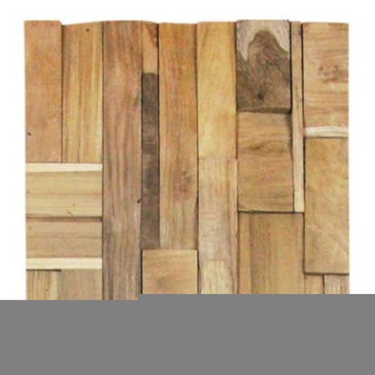 Brown 3D Embossed Abstract Teak Reclaimed Wood Decorative Wall Panels HomeRoots