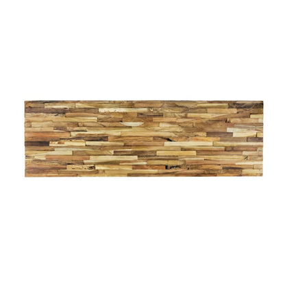 Brown 3D Embossed Geometric Teak Reclaimed Wood Decorative Wall Panels