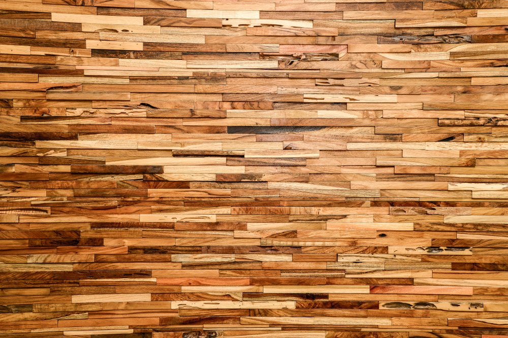 Brown 3D Embossed Geometric Teak Reclaimed Wood Decorative Wall Panels HomeRoots