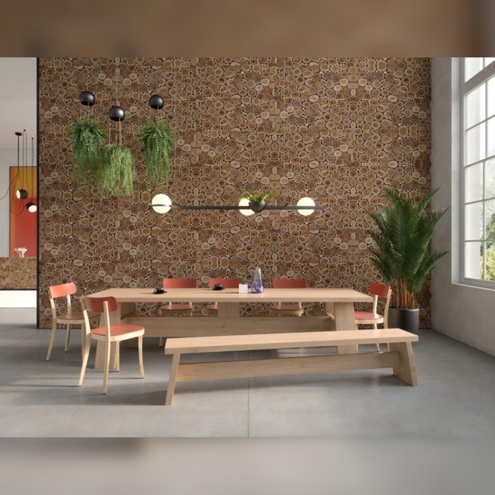 Natural Tree Stump Slice Teak Reclaimed Wood Decorative Wall Panels — view 4