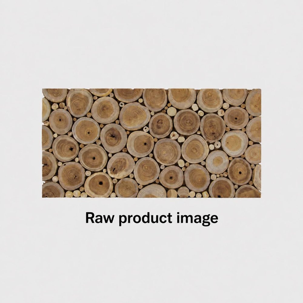Natural Tree Stump Slice Teak Reclaimed Wood Decorative Wall Panels HomeRoots