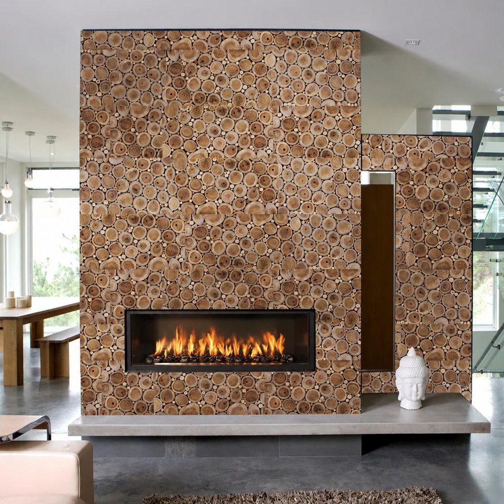 Natural Tree Stump Slice Teak Reclaimed Wood Decorative Wall Panels — view 8