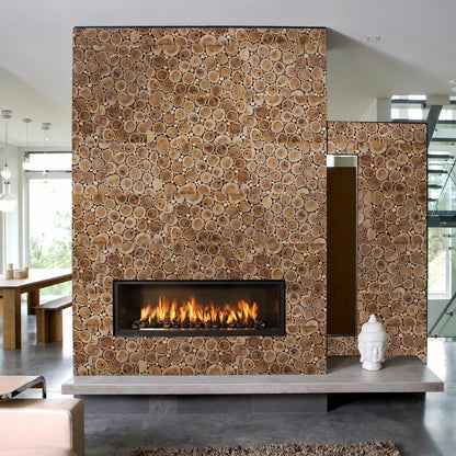 Natural Tree Stump Slice Teak Reclaimed Wood Decorative Wall Panels HomeRoots