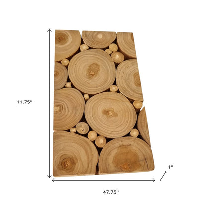 Natural Tree Stump Slice Teak Reclaimed Wood Decorative Wall Panels HomeRoots