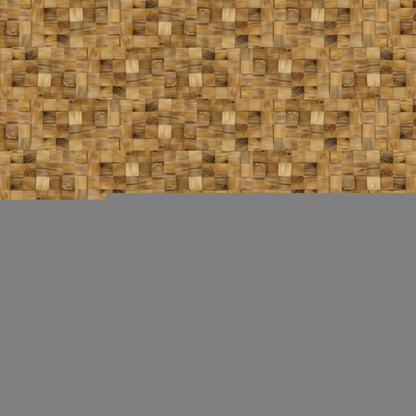 Brown 3D Embossed Block Teak Reclaimed Wood Decorative Wall Panels HomeRoots