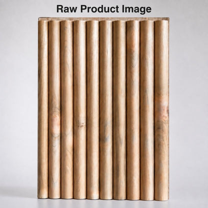 Brown 3D Embossed Striped Teak Reclaimed Wood Decorative Wall Panels HomeRoots